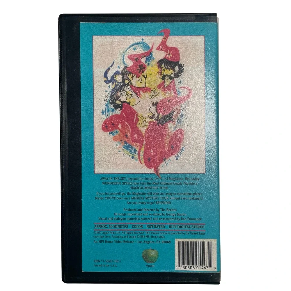 The Beatles Magical Mystery Tour VHS‎ Tape Clamshell  Apple Hi-Fi Digital Stereo